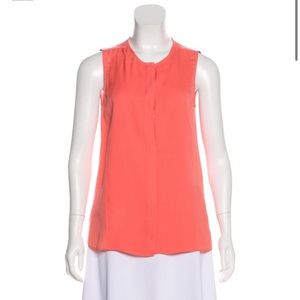 Adam Lippes Silk Scoop Neck Button Down Blouse